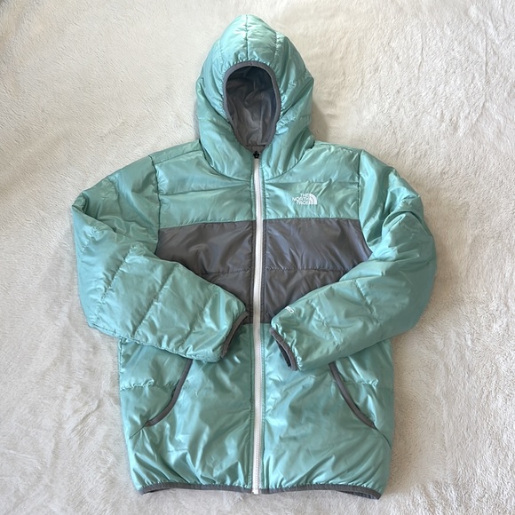 Girls Reversible North Face Puffer Jacket, Size 14/16 - Picture 1 of 4